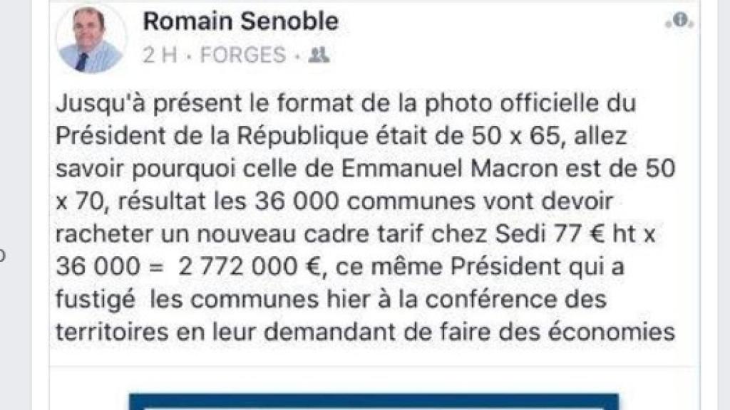 El alcalde de Forges, en su perfil de Facebook