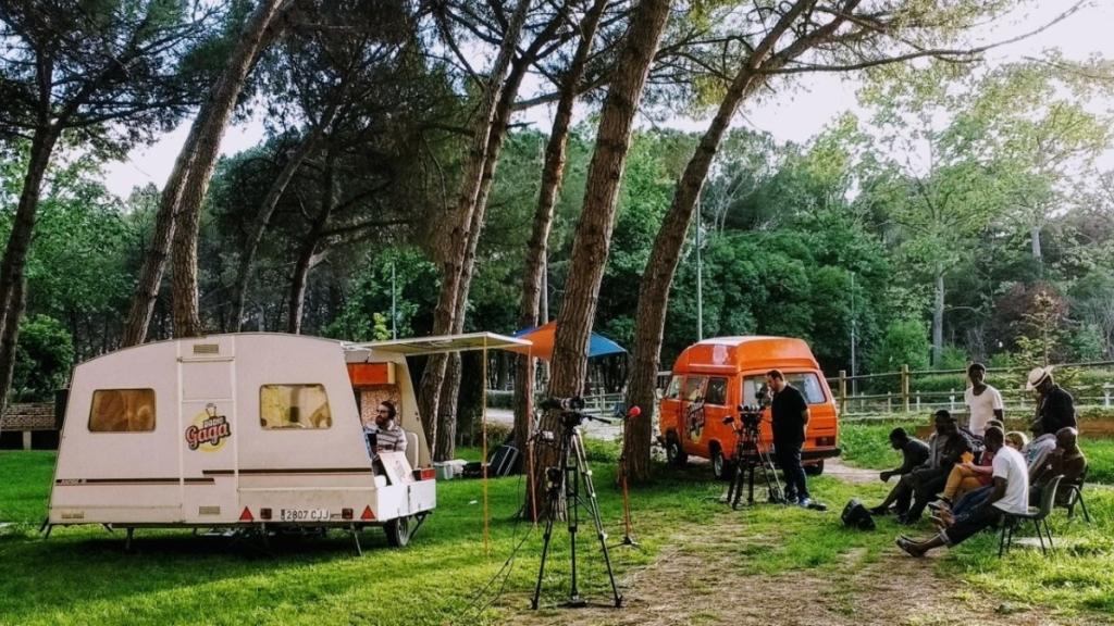 Rodaje del capítulo dedicado a los inmigrantes.