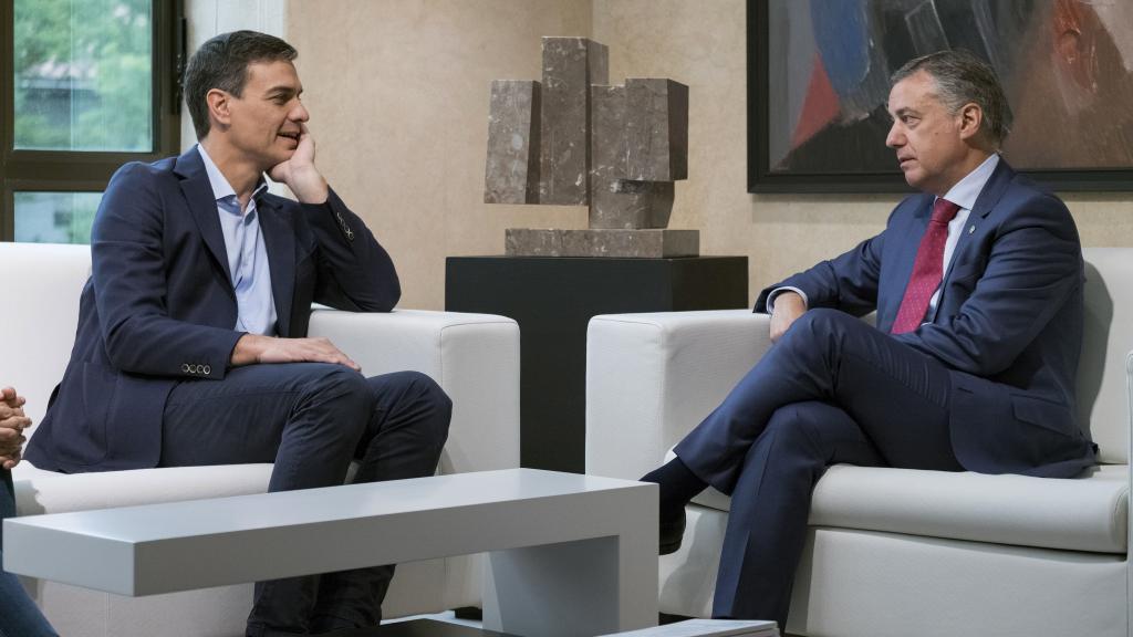 Pedro Sánchez, en su última reunión con Íñigo Urkullu.
