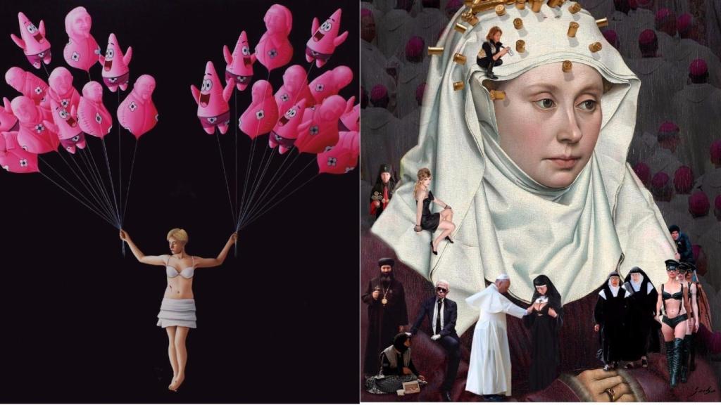 Patricio versus Bernini de Xevi Vilaro y Woman Portrait de LLuis Barba. | Foto: Art Marbella.