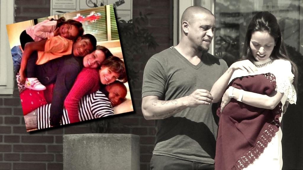 Roberto Carlos y Mariana presentando a su última hija, el noveno nacimiento para el exfutbolista.