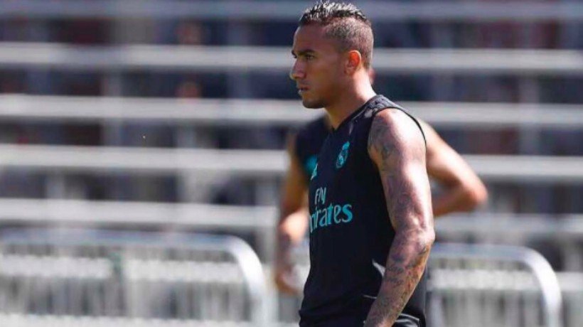Danilo, en el entrenamiento con el Madrid. Foto Instagram (@daniluiz2)
