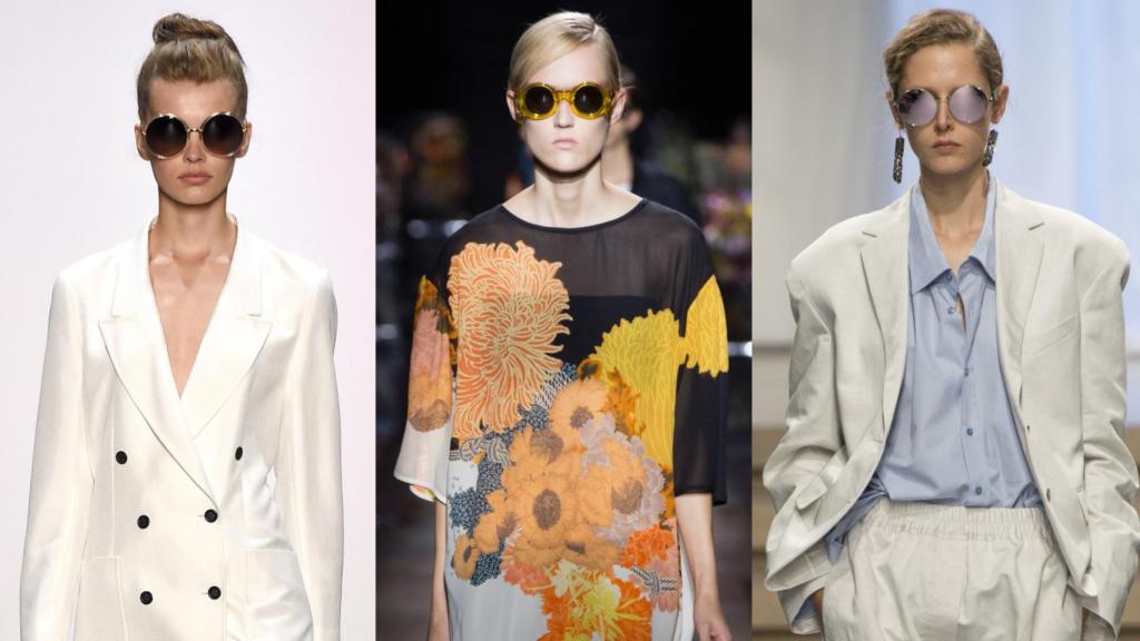 Jenny  Packham, Dries Van Noten y Jil sander incluyeron en sus propuestas de PV2017 gafas redondas. | Foto: Getty Images.