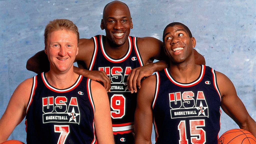 Larry Bird, Michael Jordan y Magic Johnson.