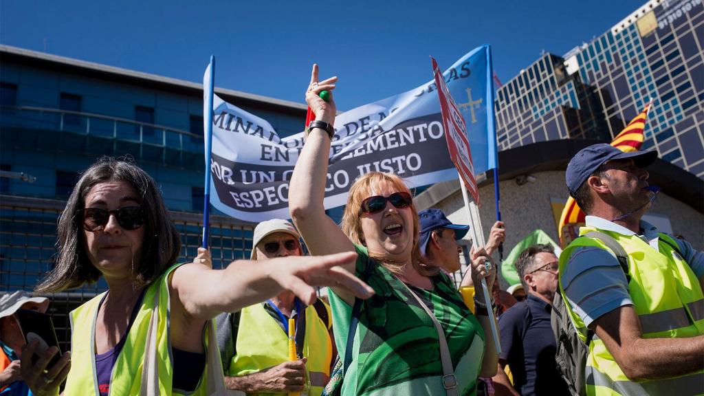 Examinadores, durante una protesta en Madrid.