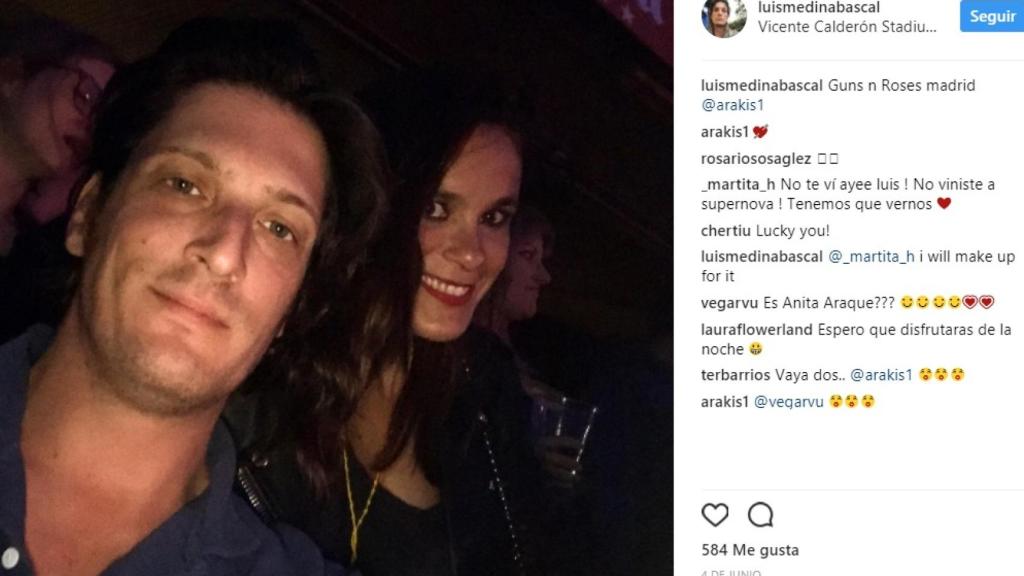 La foto que Luis Medina colgó en su Instagram con Ana Rodríguez Araque.