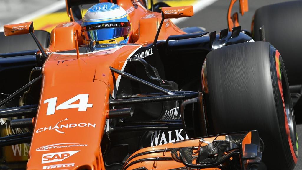 Fernando Alonso durante la clasificación de Hungría.