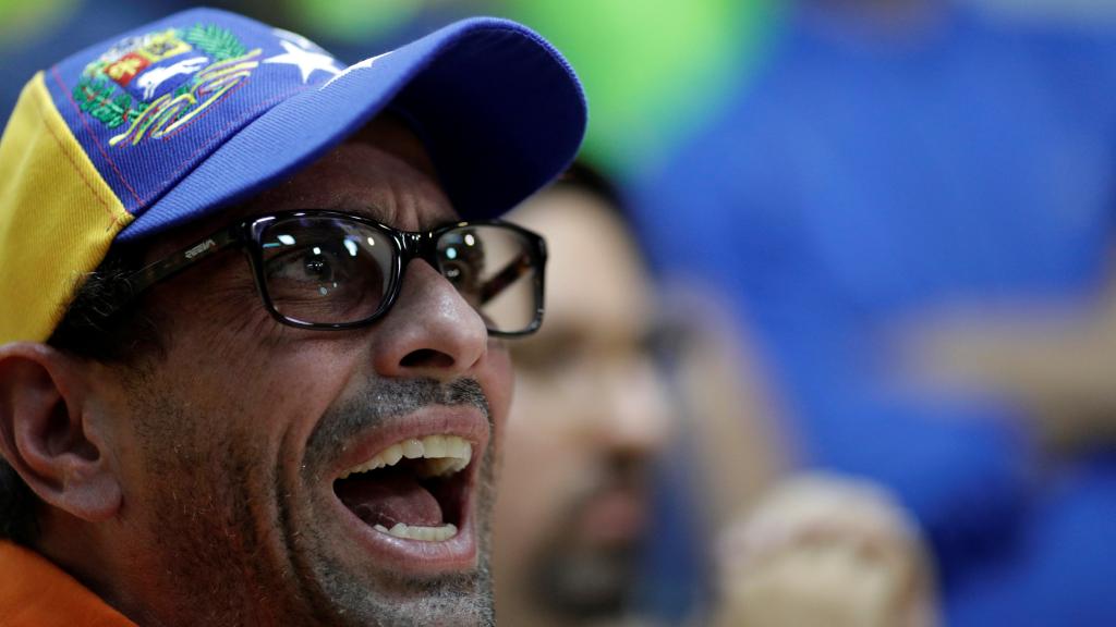 Henrique Capriles, durante una rueda de prensa este viernes.