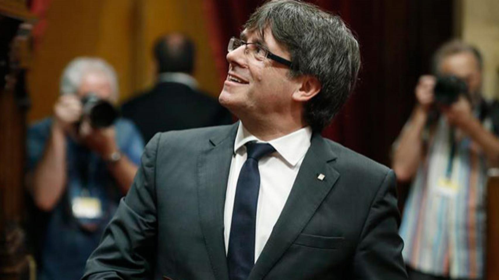 Carles Puigdemont, presidente de la Generalitat, en el último pleno de julio en el Parlament