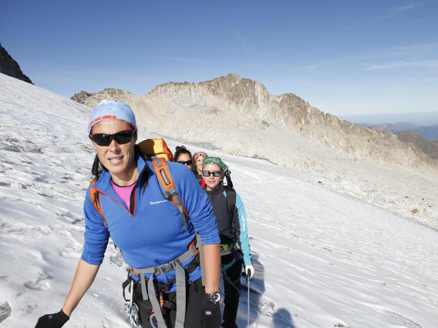 Edurne Pasaban en plena expedición.