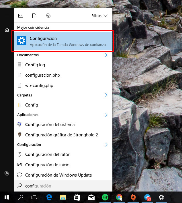 configuracion ajustes windows 10 cortana buscar
