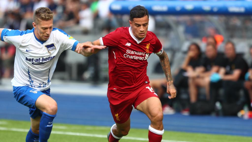 Coutinho, en un partido de pretemporada con el Liverpool