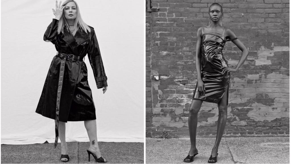 La actriz Traci Lords y la modelo Alek Wek fotografiadas por James Green. | Foto: Helmut Lang.