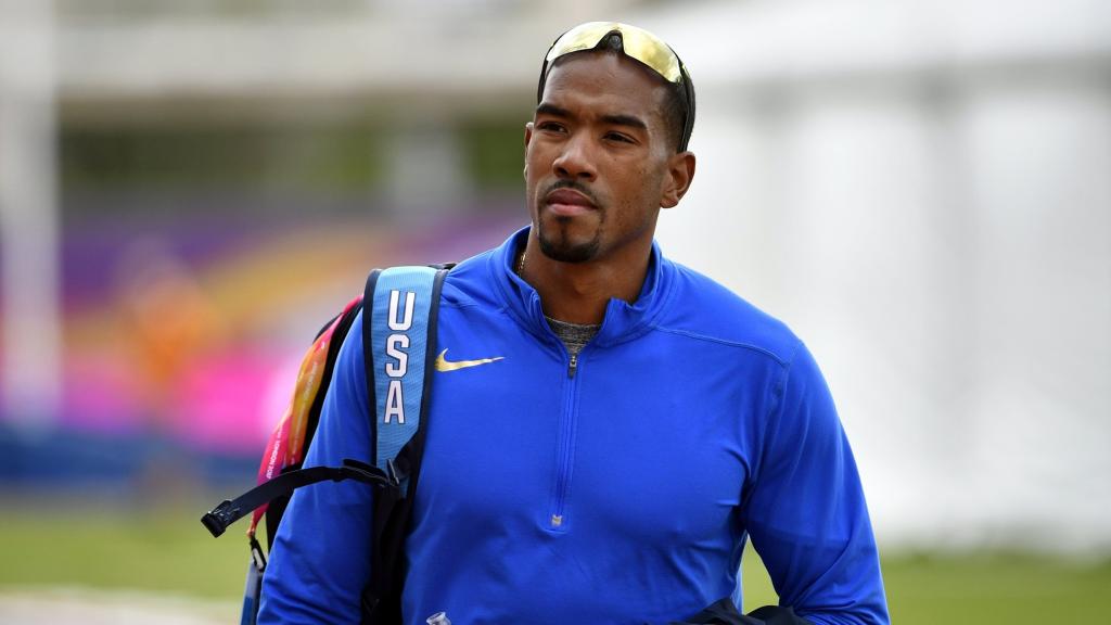 Chrisitan Taylor, en la pista de calentamiento.