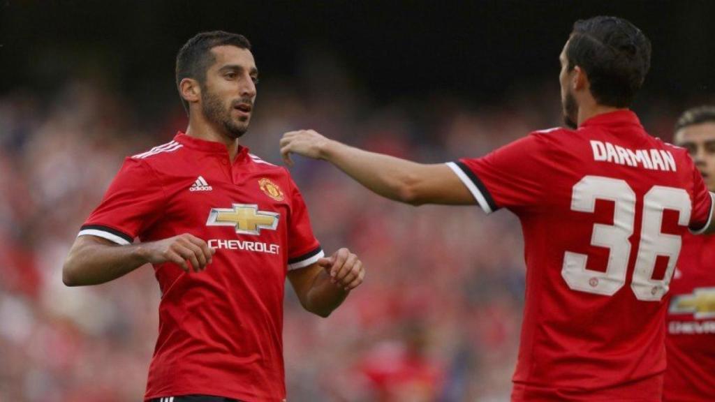 Mkhitaryan celebra su gol ante la Sampdoria. Foto Twitter (@manutd)
