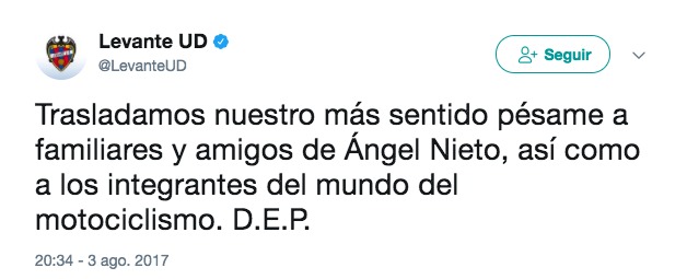 Las reacciones del mundo del deporte ante el fallecimiento de Ángel Nieto