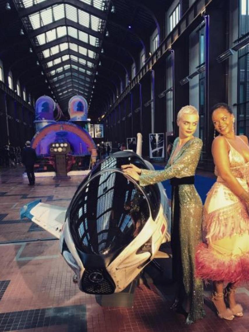 La modelo y Rihanna, durante la promoción de la película.