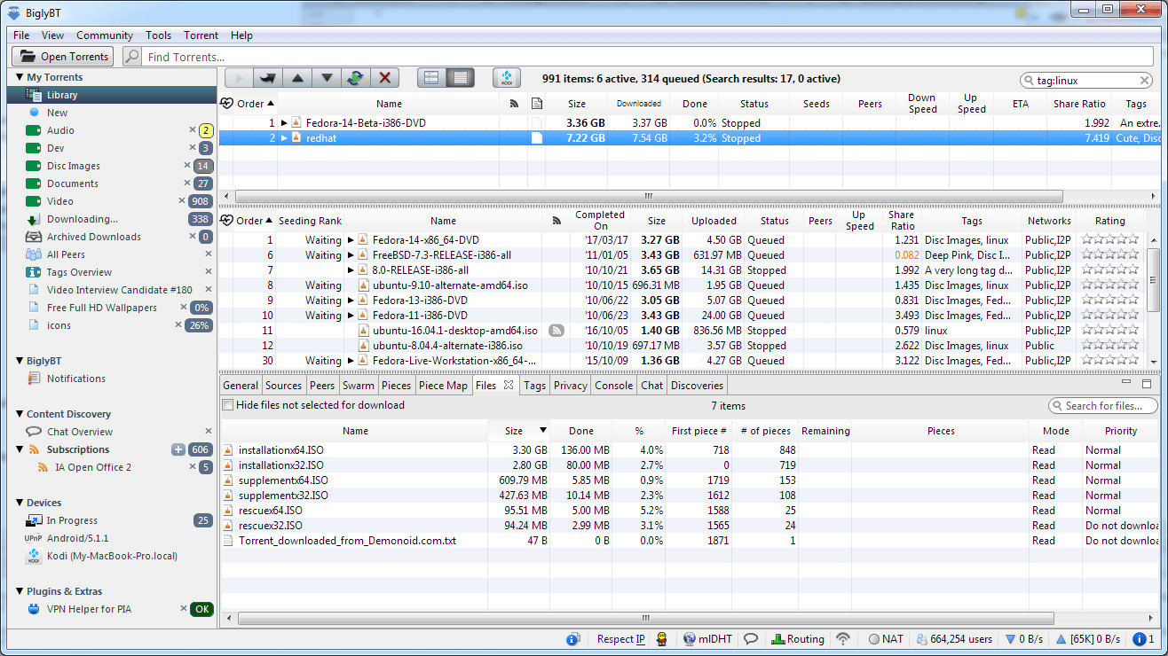 BiglyBT cliente descargar torrents p2p