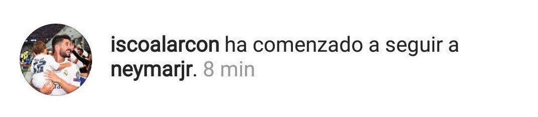 Isco comienza a seguir a Neymar en Instagram.