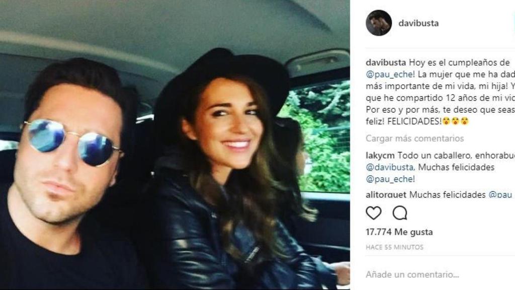 Captura de la publicación de David Bustamante.