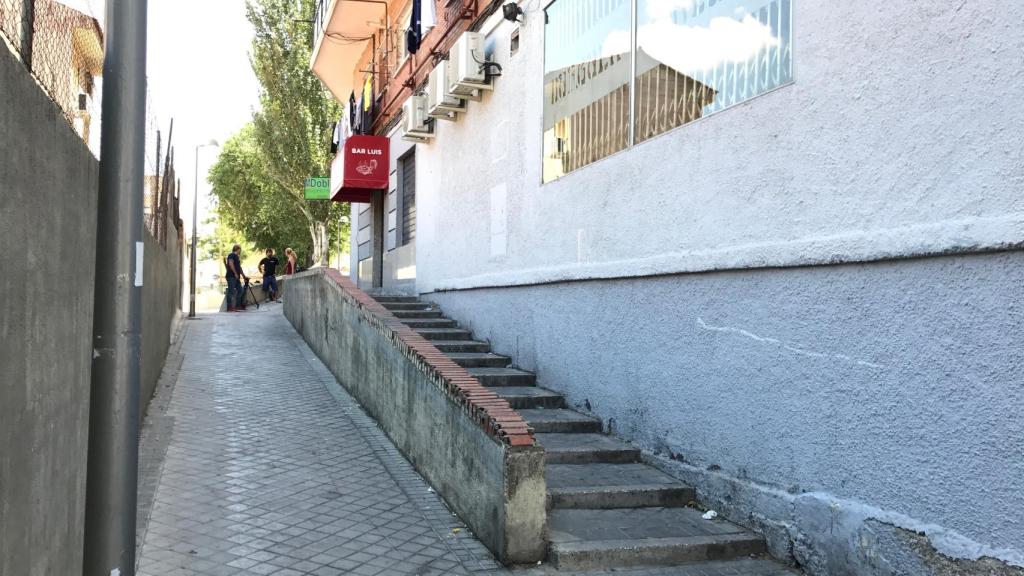 Las escaleras que recorrió Juan antes de desplomarse.