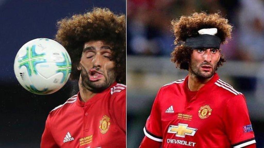 Fellaini, durante el partido ante el Real Madrid.
