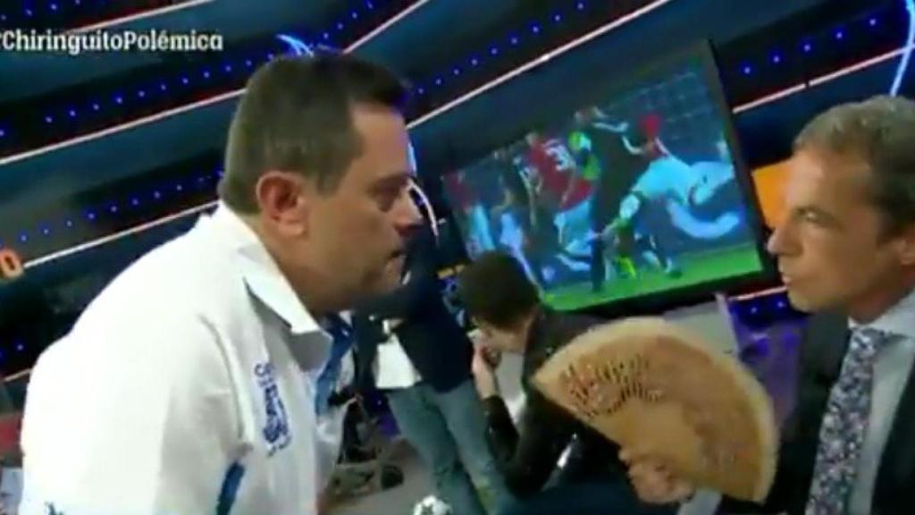 Roncero cara a cara con Soria. Foto. (@elchiringuitotv)