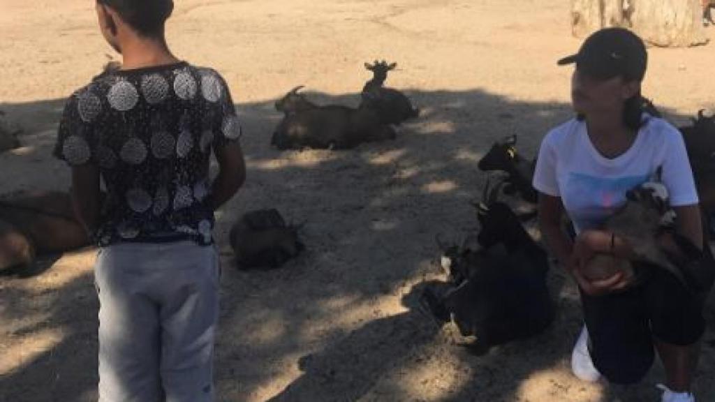 La modelo en el Safari de Madrid junto a Cristiano Jr.