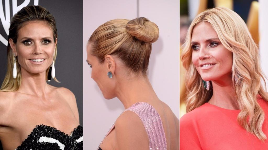 La modelo Heidi Klum en diferentes alfombras rojas. | Foto: Getty Images.