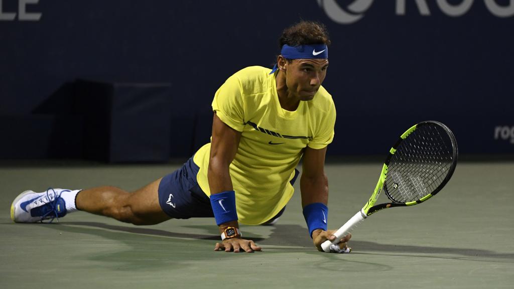 Nadal, durante el partido con Shapovalov.
