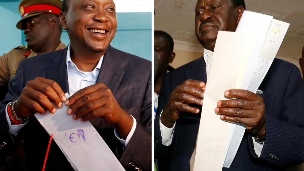 Uhulu Kenyatta y Raila Odinga.