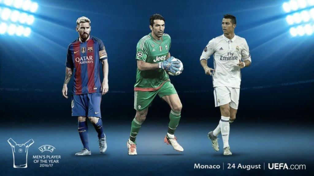 Tres finalistas a Jugador del año de la UEFA. Foto: Twitter (@ChampionsLeague)