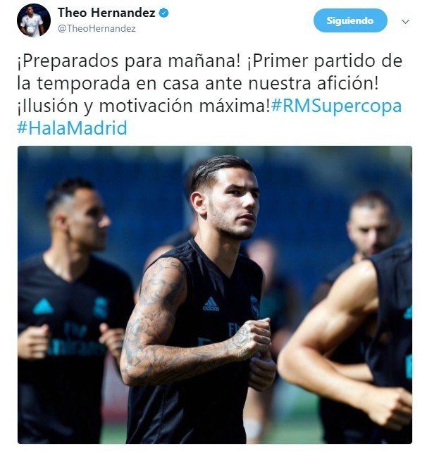 Theo Hernández, listo para su primer partido en el Santiago Bernabéu