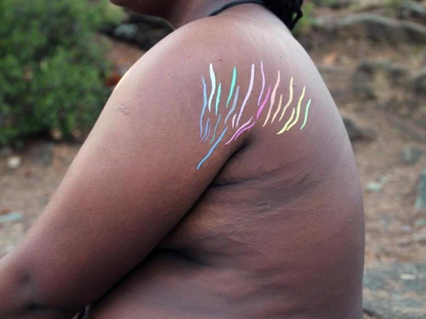 Estrías coloreadas para el proyecto Todos los cuerpos son válidos.