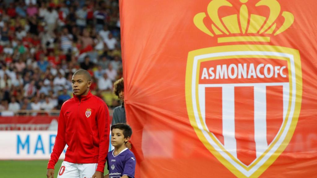 Mbappé, en la presentación del Mónaco.