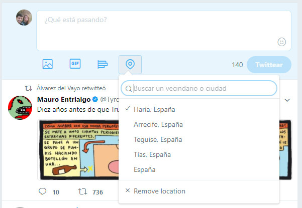 ubicacion twitter