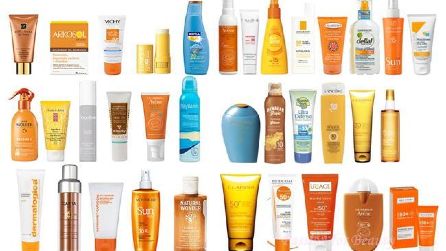 Fotoprotectores de distintas marcas.