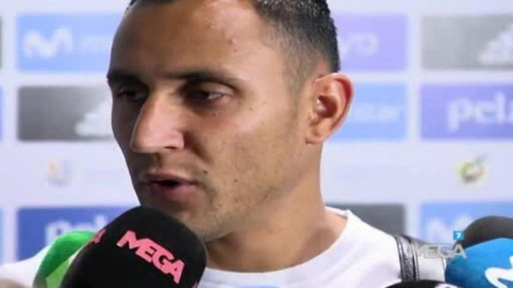 Keylor Navas en zona mixta. Foto: Twitter (@elchiringuitotv)