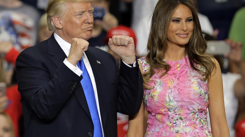 Donald y Melania Trump durante uno de los últimos actos.