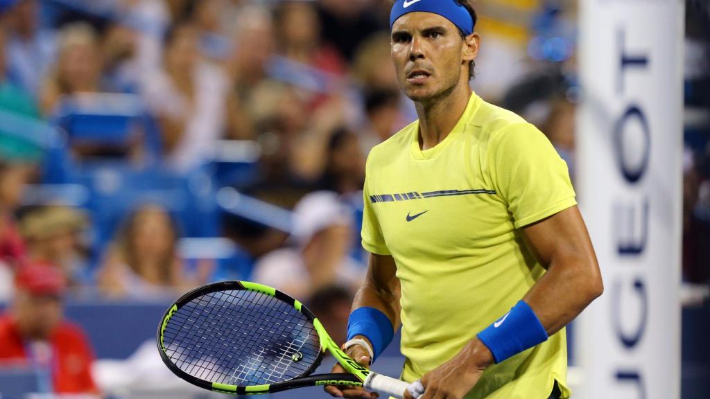 Nadal, durante el partido ante Kyrgios.