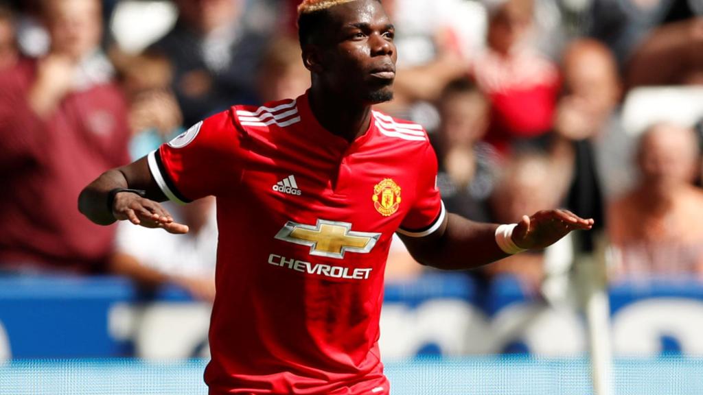 Pogba celebra su gol contra el Swansea.