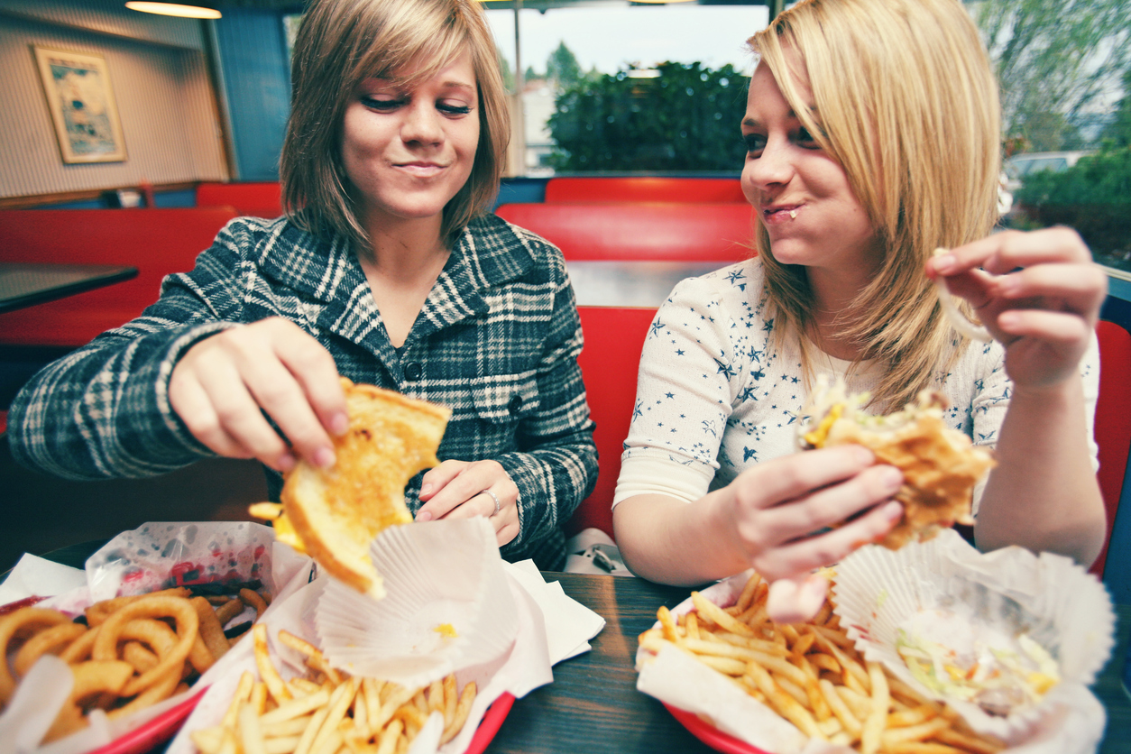 Young Teens at a Diner