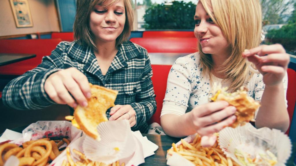 Young Teens at a Diner