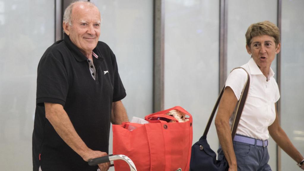 Fernando Álvarez, en el Aeropuerto Adolfo Suárez.