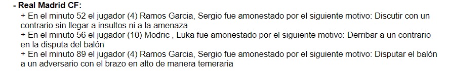 El acta de González González sobre la expulsión de Sergio Ramos