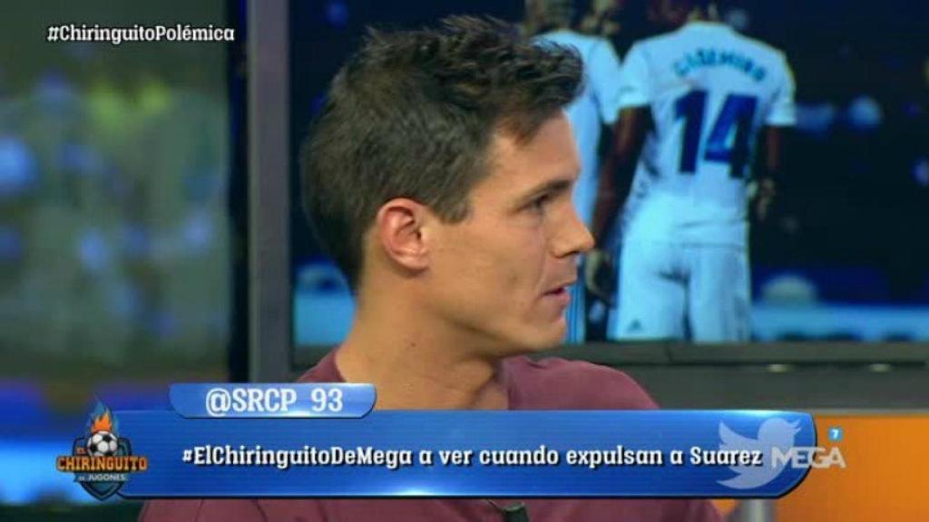 Edu Aguirre, en El Chiringuito. Foto: Twitter (@elchiringuitotv)