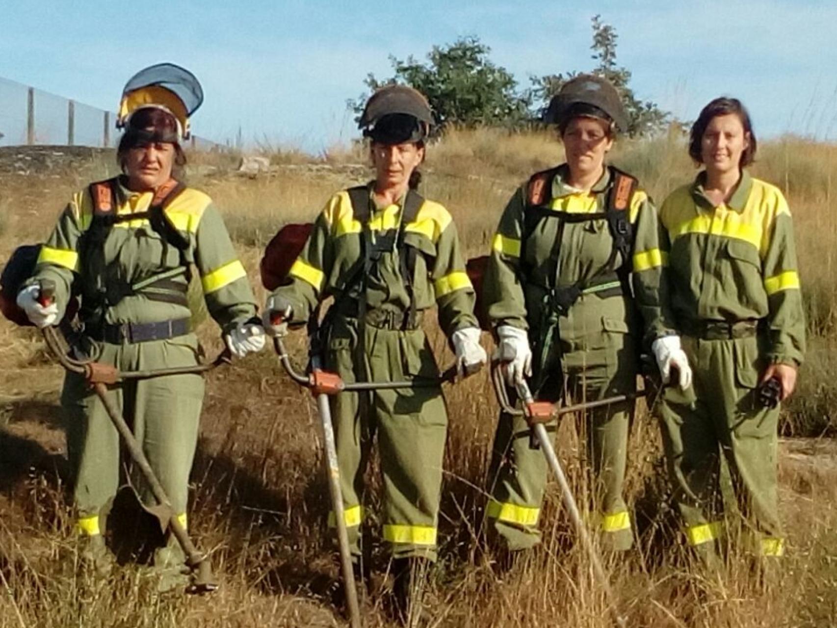 Sonia, Carmen, Isabel y María Jesús listas para empezar la jornada.