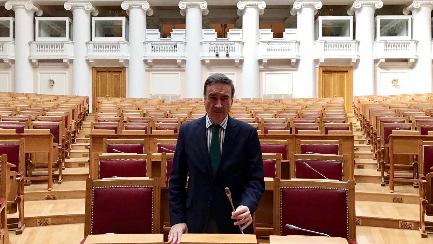 El hemiciclo del palacio de Tauride es hoy sede de la asamblea parlamentaria de la Comunidad de Estados Independientes.