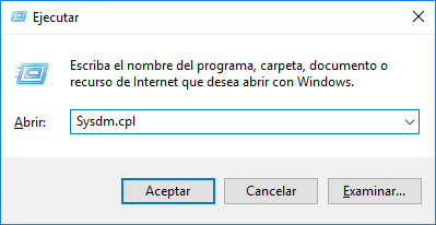 ejecutar propiedades del sistema windows