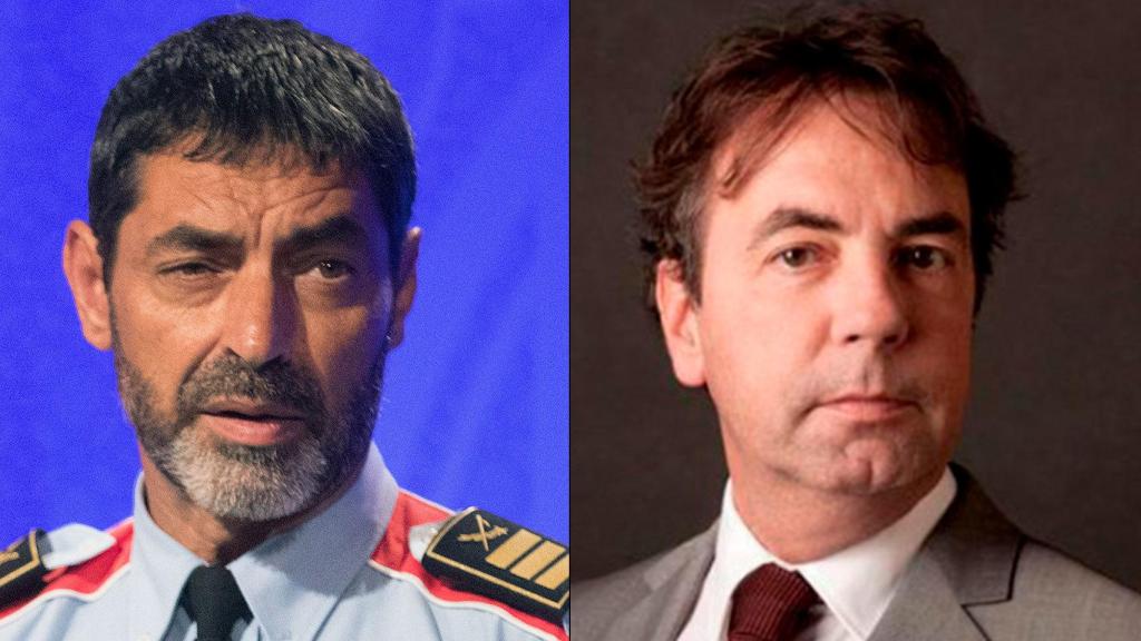 El Mayor de los Mossos, Josep Lluís Trapero (i), y el periodista holandés Marcel Haenen (d).